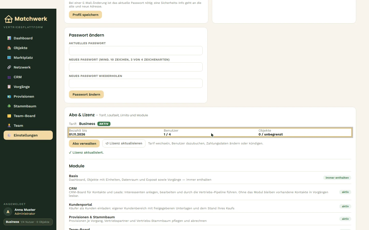 Status „Aktiv