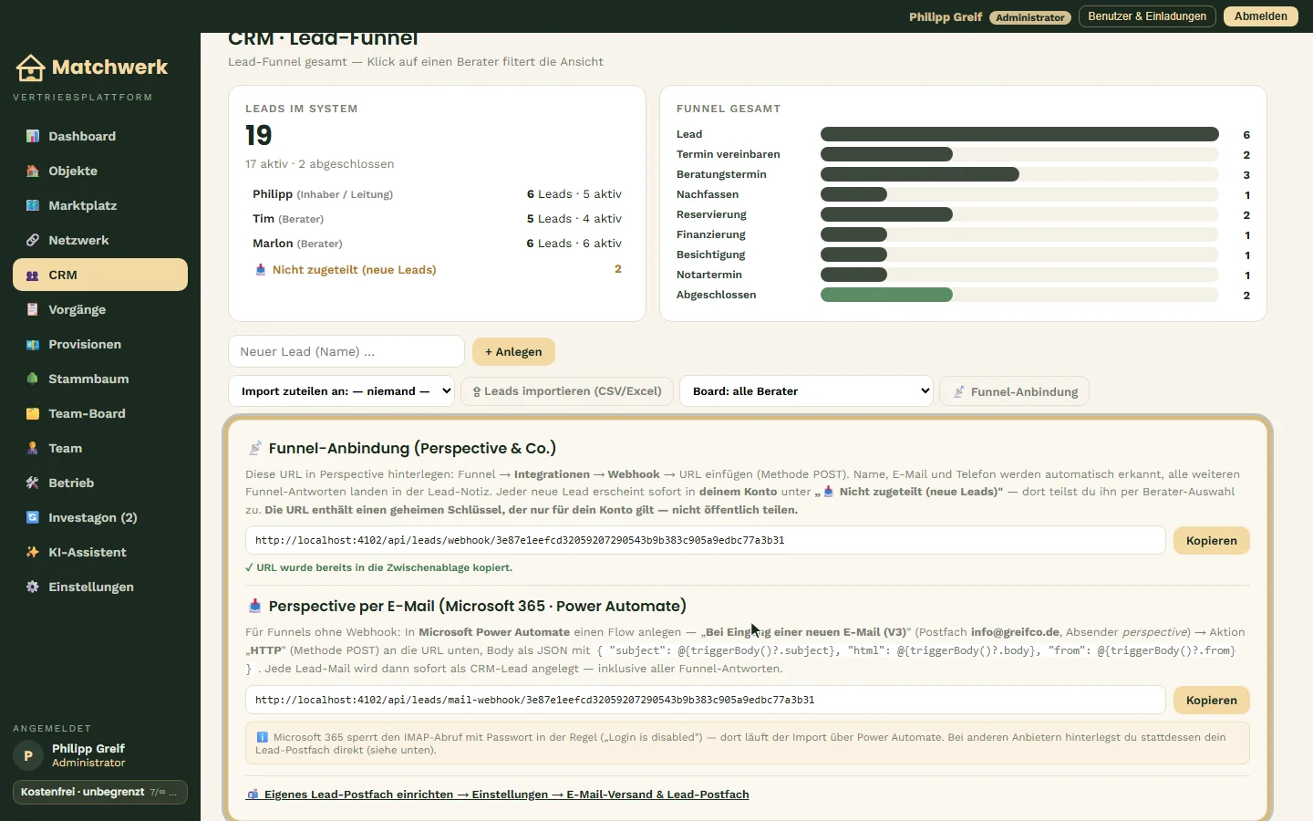 Webhook-URL und Power-Automate-Anleitung
