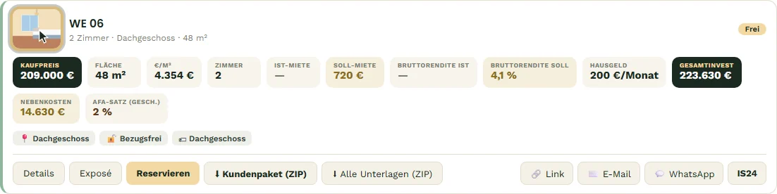 Das neue Bild erscheint als Vorschau auf der Einheitenkarte