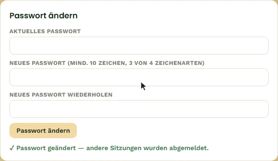 Passwort erfolgreich geändert