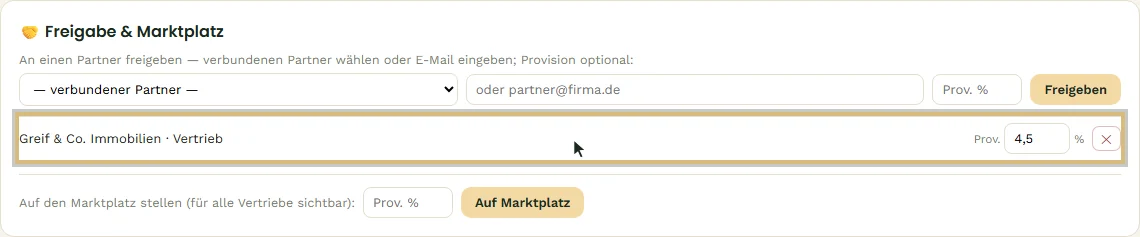 Freigabe des Bauträgers an Greif & Co.