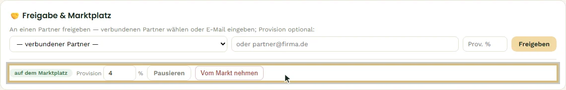 Objekt ist auf dem Marktplatz (4 % Provision)