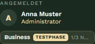 Tarif Business in der Testphase mit Nutzung