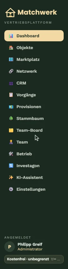 Die Navigation (Ansicht Administrator)